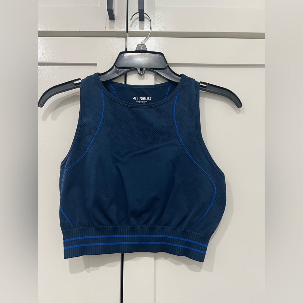 FourLaps/ 4 Laps Breathe Seamless Sports Bra Midnight Azure Blue Size M/L